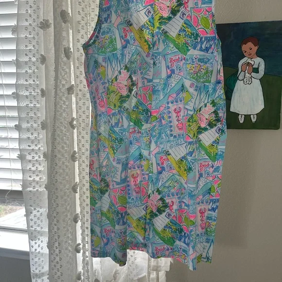 Lilly Pulitzer Pink and Blue Patterned Mini Dress - Picture 3 of 3